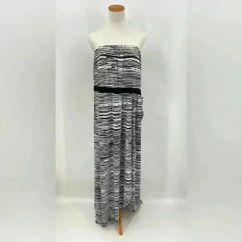 Lane Bryant Black & White Strapless Long Dress, 22/24